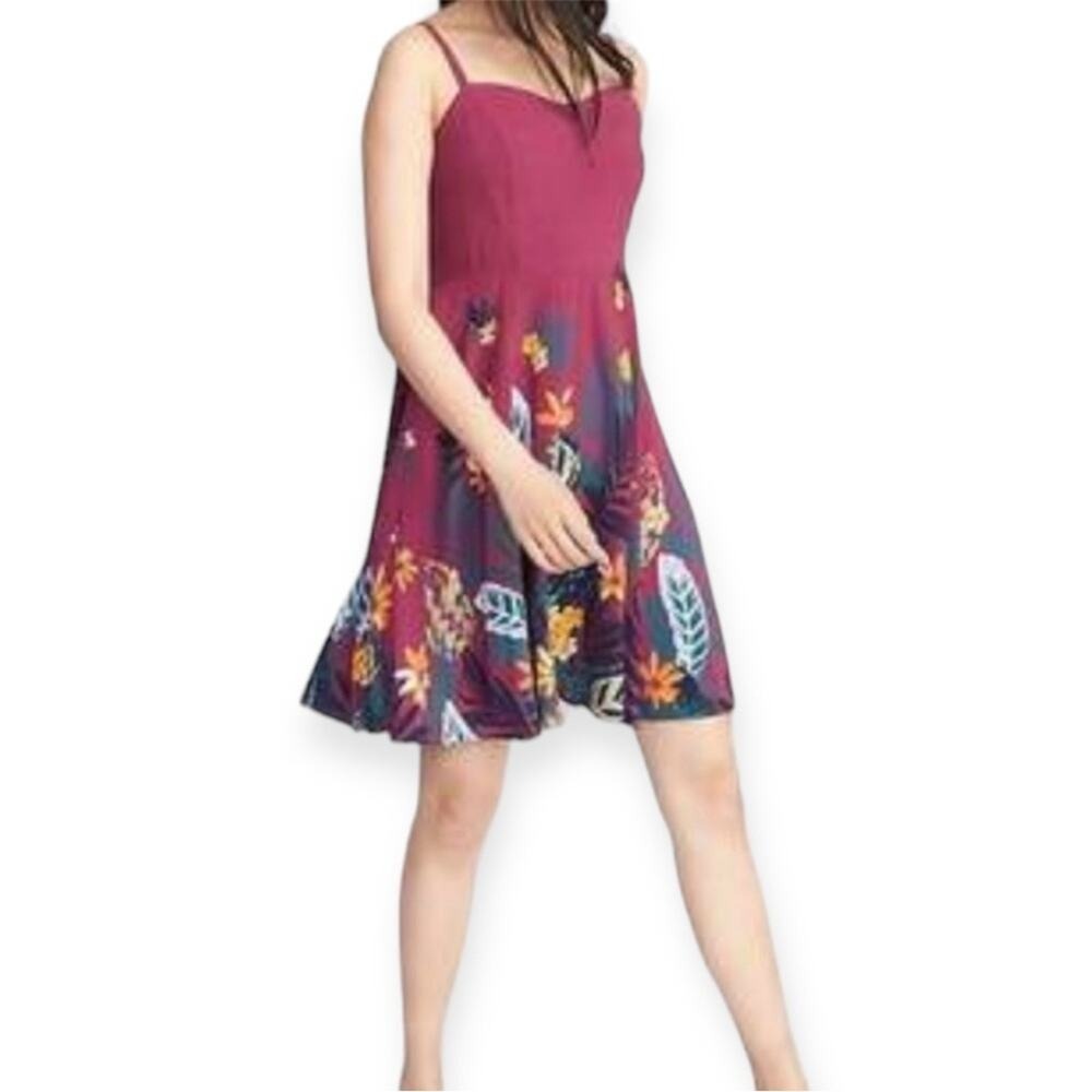Old Navy Purple Tropical Floral Print‎ Fit & Flare Summer Sundress Size Small